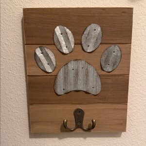 Wooden Paw Print Wall Hook